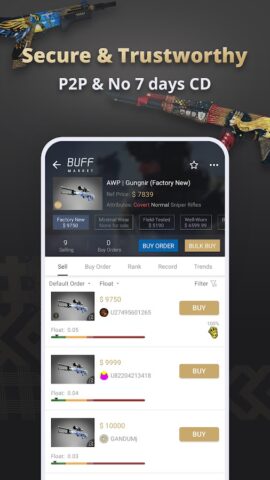 BUFF Market — Trade CS2 Skins для Android — скриншот 2