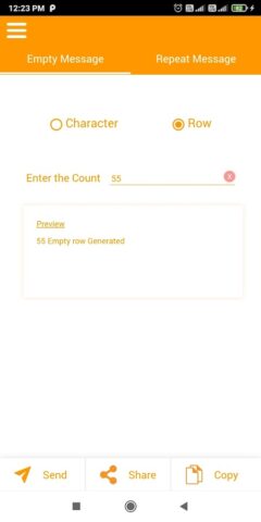 Blank empty text chat message для Android — скриншот 2