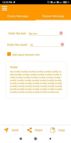 Blank empty text chat message для Android — скриншот 3
