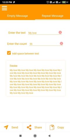 Blank empty text chat message для Android — скриншот 4