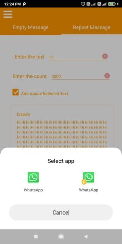 Blank empty text chat message для Android — скриншот 5