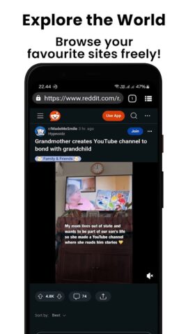 Private Proxy Browser Hub для Android — скриншот 1