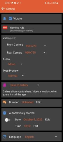 Camera BR: выключить экран для Android — скриншот 3