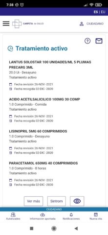 Carpeta de Salud — Osakidetza для Android — скриншот 1