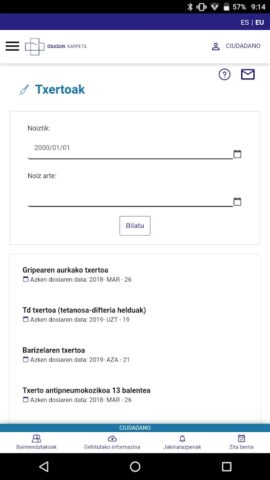 Carpeta de Salud — Osakidetza для Android — скриншот 4