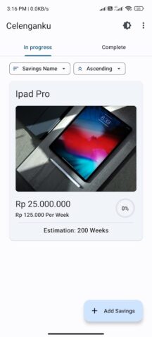 Celenganku — Pencatat Tabungan для Android — скриншот 1