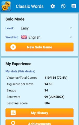 Classic Words Solo для Android — скриншот 5
