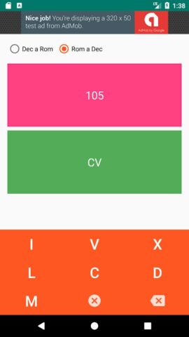 Convertidor Números Romanos для Android — скриншот 3