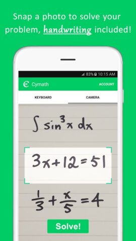 Cymath — Math Problem Solver для Android — скриншот 1