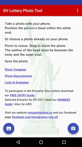 DV Lottery Photo Tool для Android — скриншот 1