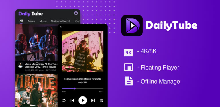 DailyTube — media player для Android — скриншот 1