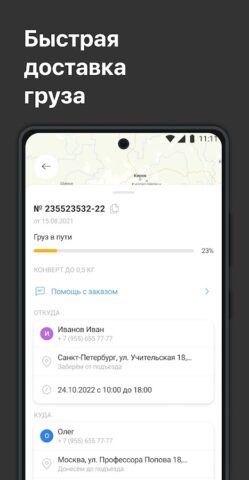 Деловые Линии. Посылка для Android — скриншот 5