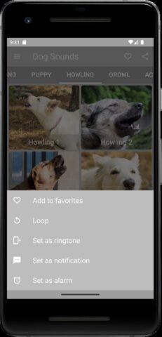 Звуки собак для Android — скриншот 3