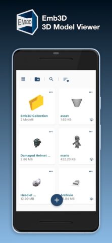 Emb3D 3D Model Viewer для Android — скриншот 3