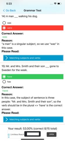 English Grammar in Use & Test — скриншот 3