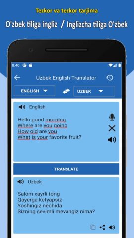 Inglizcha O’zbekcha Tarjimon для Android — скриншот 3