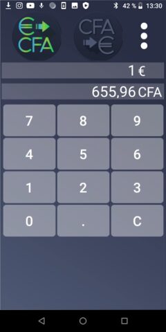 Euro — Franc CFA Convertisseur для Android — скриншот 1