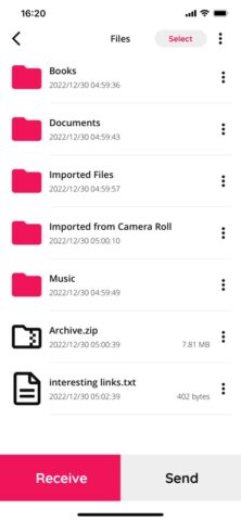 File Transfer App для iOS — скриншот 1