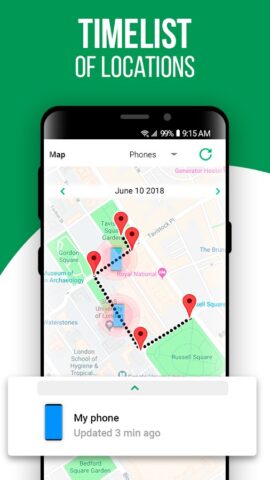 Найти телефон на карте онлайн для Android — скриншот 3