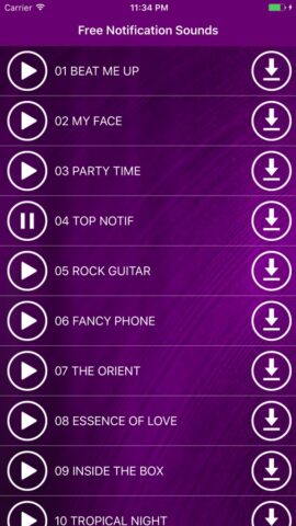 Бесплатные уведомления и SMS Звуки. Лучшие мелодии для iOS — скриншот 2