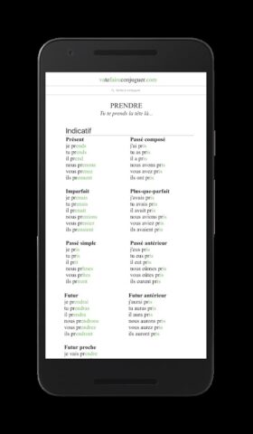 Спряжения французских глаголов для Android — скриншот 2