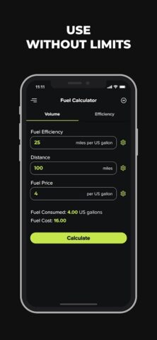 Топливный калькулятор для Android — скриншот 1
