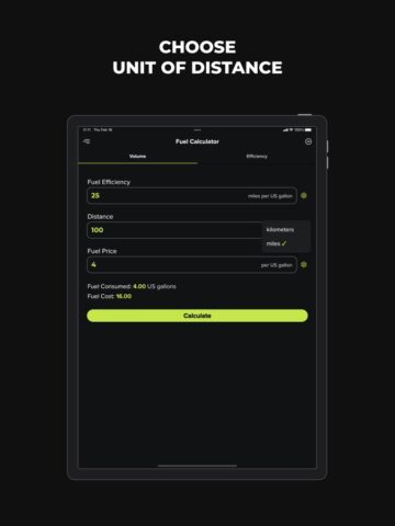Топливный калькулятор для iOS — скриншот 3
