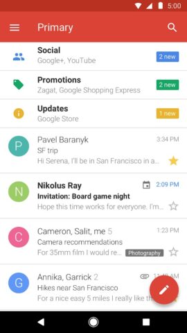 Gmail Go для Android — скриншот 1