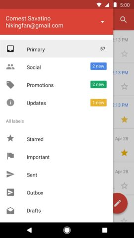 Gmail Go для Android — скриншот 2