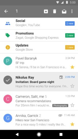 Gmail Go для Android — скриншот 4