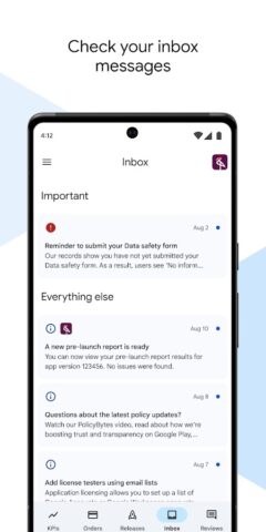 Google Play Console для Android — скриншот 3