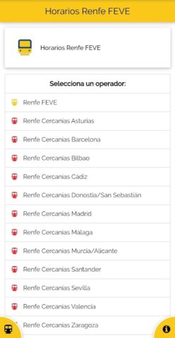 Horarios Feve y Cercanías для Android — скриншот 1