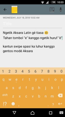 Keyboard Aksara Sunda для Android — скриншот 5