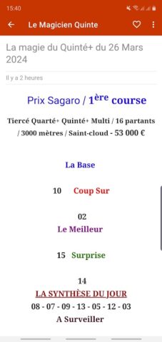 Le Quinte Plus — Pronostics для Android — скриншот 2