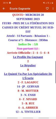 Le Quinte Plus — Pronostics для Android — скриншот 3