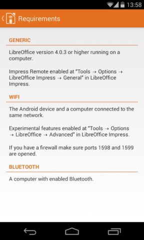 LibreOffice Impress Remote для Android — скриншот 4