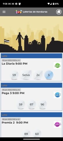 Loterías de Honduras для Android — скриншот 2