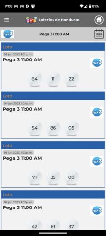 Loterías de Honduras для Android — скриншот 3