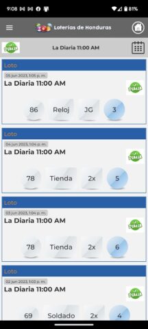 Loterías de Honduras для Android — скриншот 4