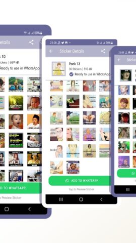 Meme Perang Gambar WA Stiker для Android — скриншот 3