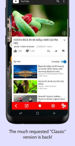 Minimizer for YouTube Classic для Android — скриншот 1