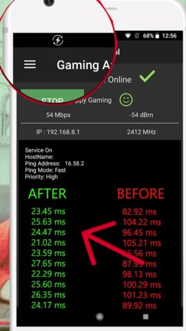 Мобильный Игровой Пинг для Android — скриншот 3