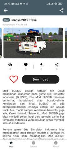 Mod Bussid Innova Travel для Android — скриншот 3