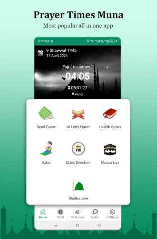 Muslim Prayer Time Quran Qibla для Android — скриншот 1