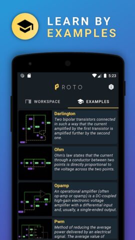 PROTO — симулятор схем для Android — скриншот 2