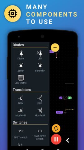 PROTO — симулятор схем для Android — скриншот 4