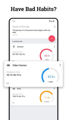 Бросаем Зависимости и Привычки для Android — скриншот 1