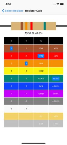 Калькулятор резисторов для iOS — скриншот 3