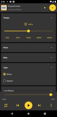 Reverse Music Player для Android — скриншот 3