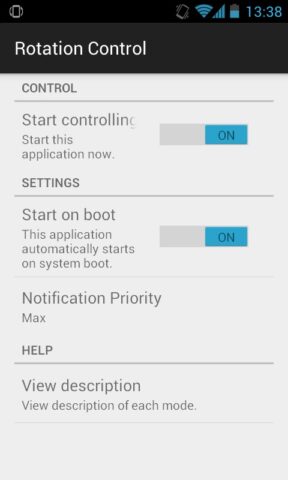 Rotation Control для Android — скриншот 2